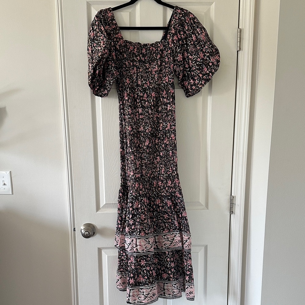 Cleobella black/pink smocked maxi dress